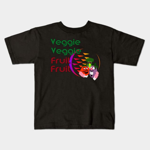 Veggie Veggie Fruit Fruit Kids T-Shirt by WEDFanBlog